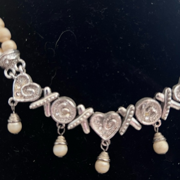 Elegant Pearl and Silver Necklace Y2K. Front and back pics. - Picture 4 of 9